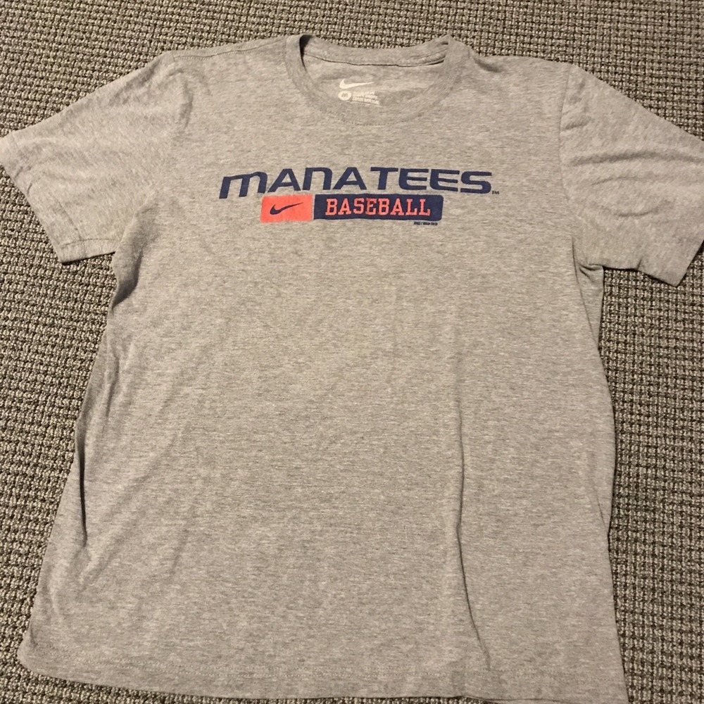 Nike MiLB Manatees Baseball Tee Medium Gray 2013 Short Sleeve Shirt